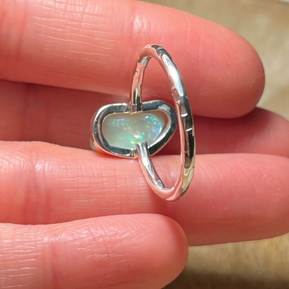 NWOT Natural Raw Ethiopian Opal 925 Sterling Silver Ring - Picture 14 of 16